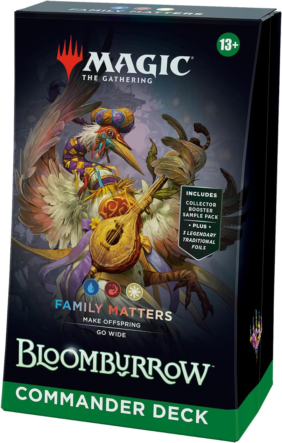 Magic: The Gathering Bloomburrow Commander Deck - Family Matters (100-Card Deck, 2-Card Collector Booster Sample Pack + Accessories)